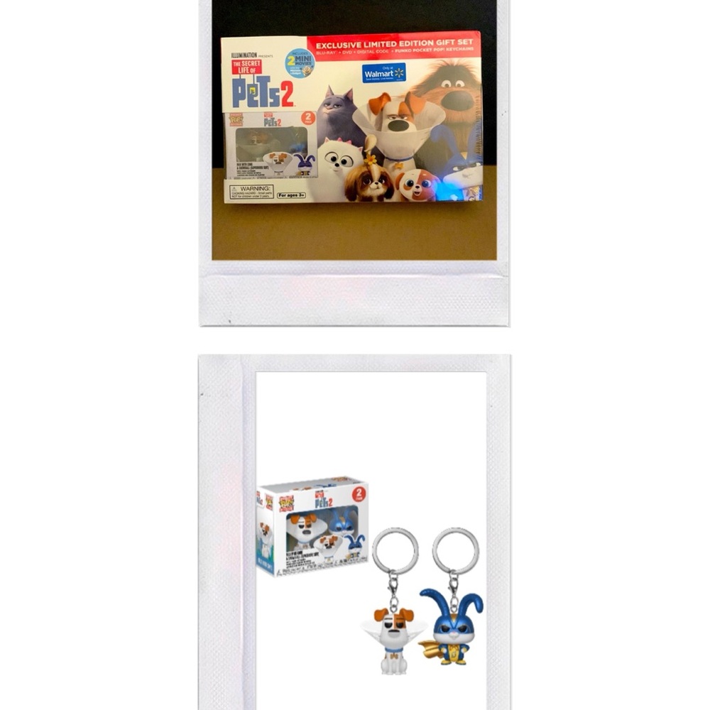 2 Funko Pop KeyChains•Bluray•DVD•DigitalCode Secret Life Of Pets 2 GIFTSET NEW